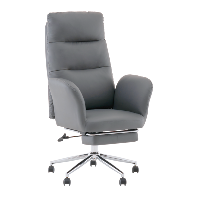 Кресло руководителя TopChairs Solid с оттоманкой серый