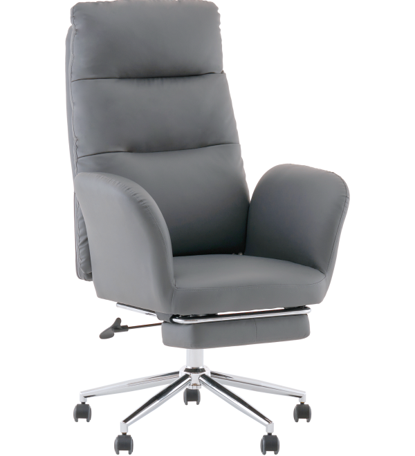 Кресло руководителя TopChairs Solid с оттоманкой серый