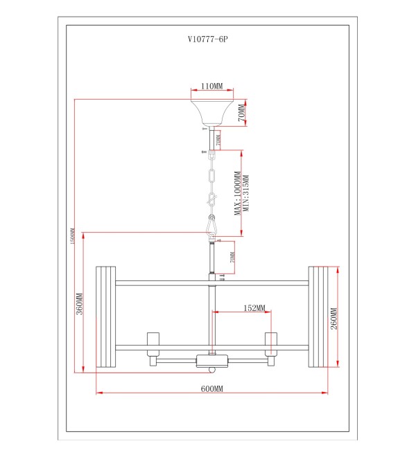 Люстра подвесная Moderli V10777-6P Monte