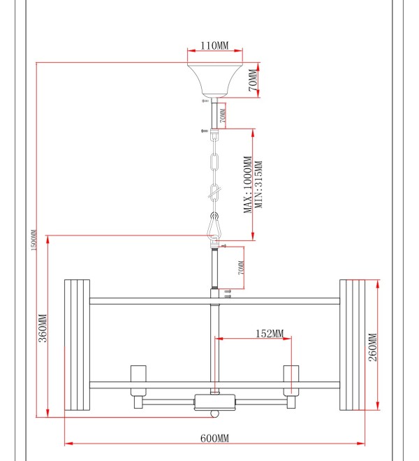 Люстра подвесная Moderli V10777-6P Monte
