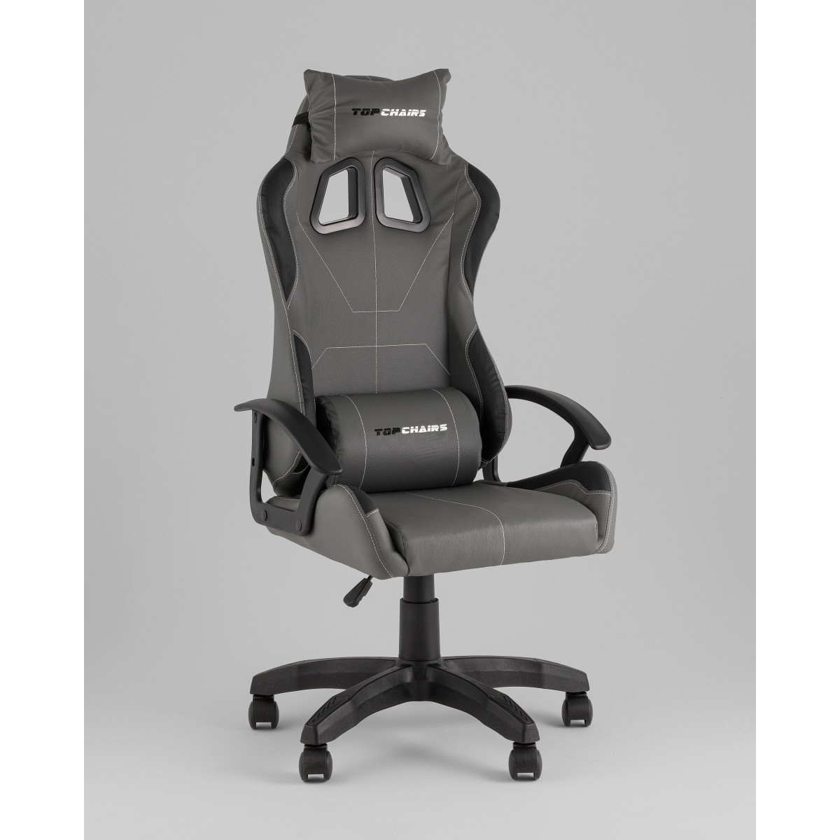 Кресло спортивное TopChairs Wyvern серо-черный