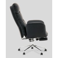 Кресло руководителя TopChairs Solid с оттоманкой черный