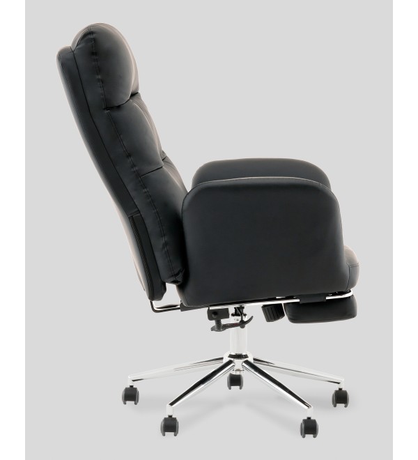 Кресло руководителя TopChairs Solid с оттоманкой черный
