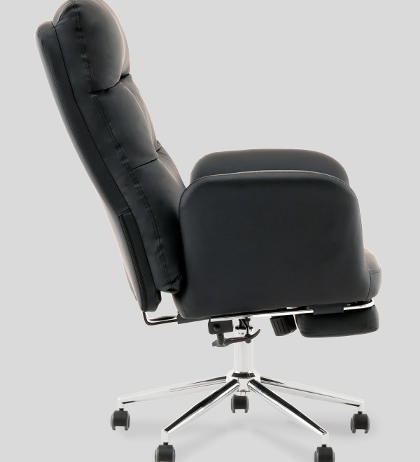 Кресло руководителя TopChairs Solid с оттоманкой черный
