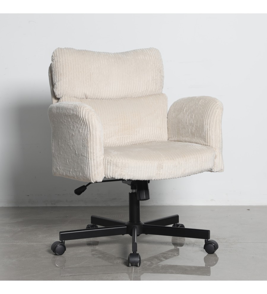 Кресло офисное TopChairs 6187 с откидными подлокотниками кремовый