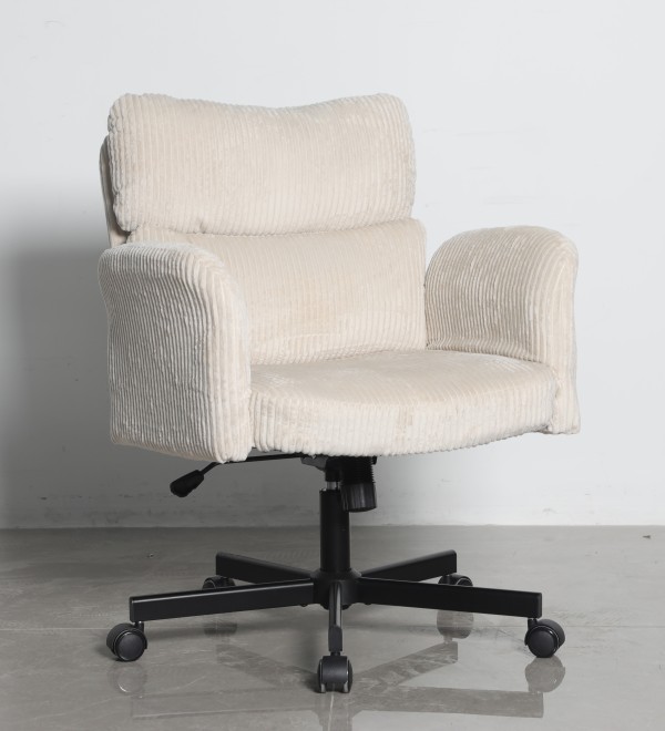 Кресло офисное TopChairs 6187 с откидными подлокотниками кремовый