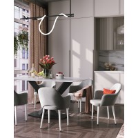 Стол обеденный Belle 160х90 белый мрамор