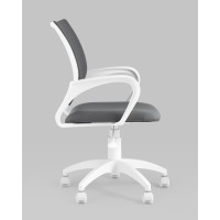 Кресло офисное Topchairs ST-BASIC-W серая ткань крестовина белый пластик
