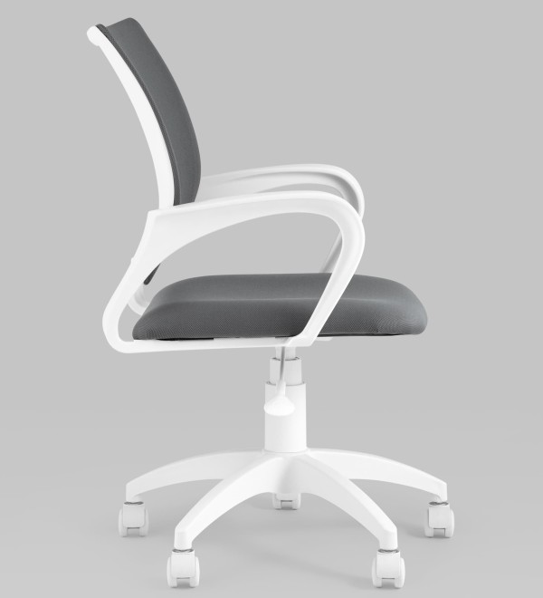 Кресло офисное Topchairs ST-BASIC-W серая ткань крестовина белый пластик