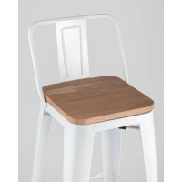 Стул барный TOLIX WOOD со спинкой белый глянцевый