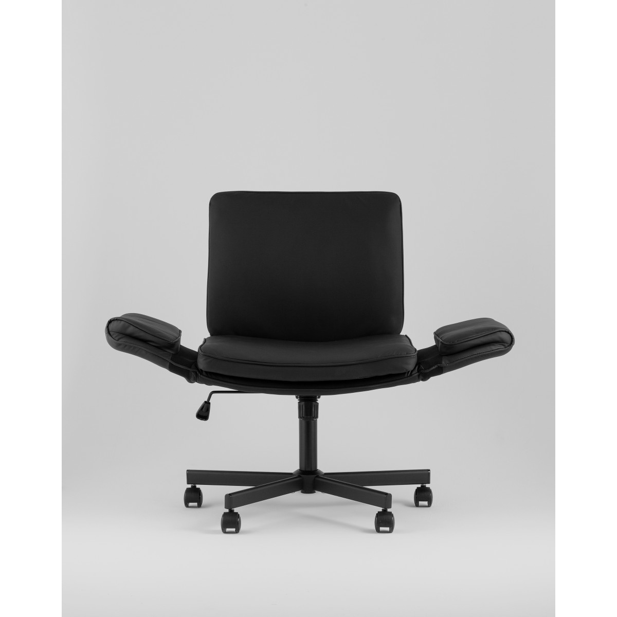 Кресло офисное TopChairs Foldo с откидными подлокотниками черное