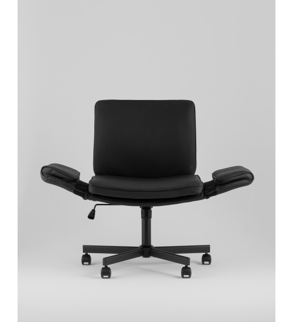 Кресло офисное TopChairs Foldo с откидными подлокотниками черное