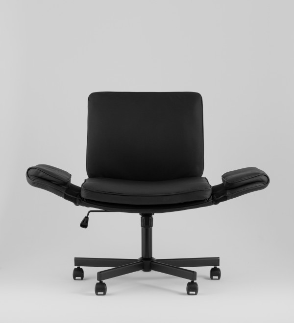 Кресло офисное TopChairs Foldo с откидными подлокотниками черное