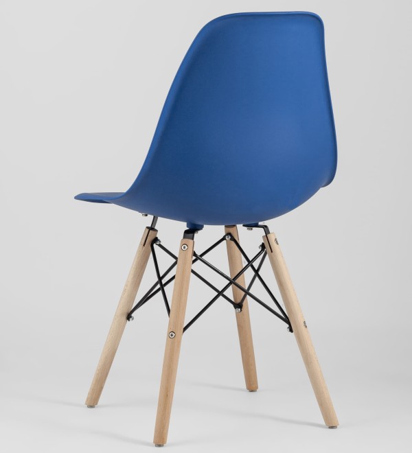 Стул Eames Style DSW синий x4 (разборный каркас)