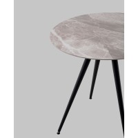Стол Ники круглый столешница керамика Italian light grey 800