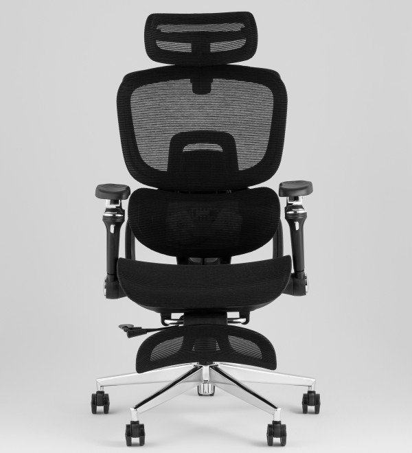 Кресло офисное TopChairs Prodigy с оттоманкой черный