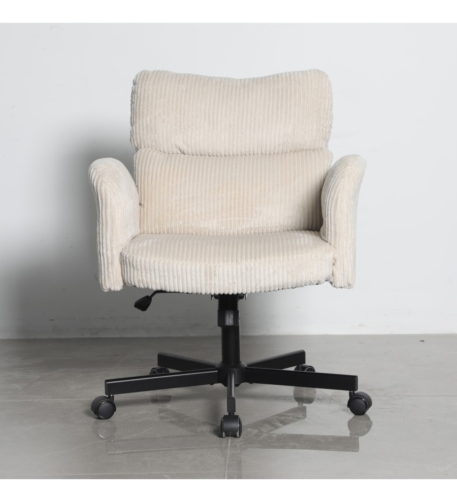 Кресло офисное TopChairs 6187 с откидными подлокотниками кремовый