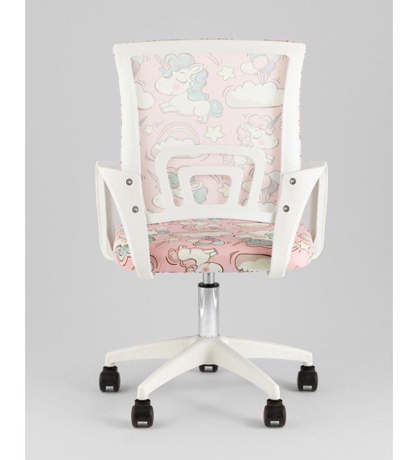 Кресло офисное TopChairs Simple SN Junior принт Unicorns пластик белый