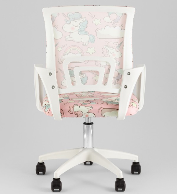 Кресло офисное TopChairs Simple SN Junior принт Unicorns пластик белый