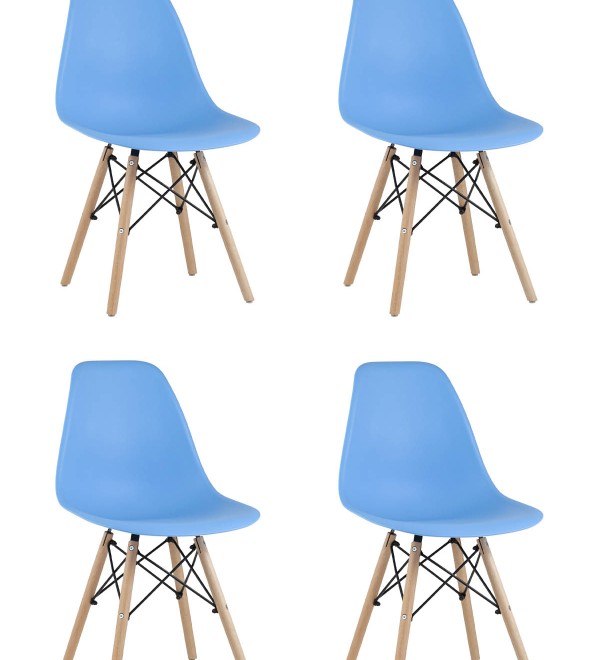 Стул Eames Style DSW голубой x4 (разборный каркас)