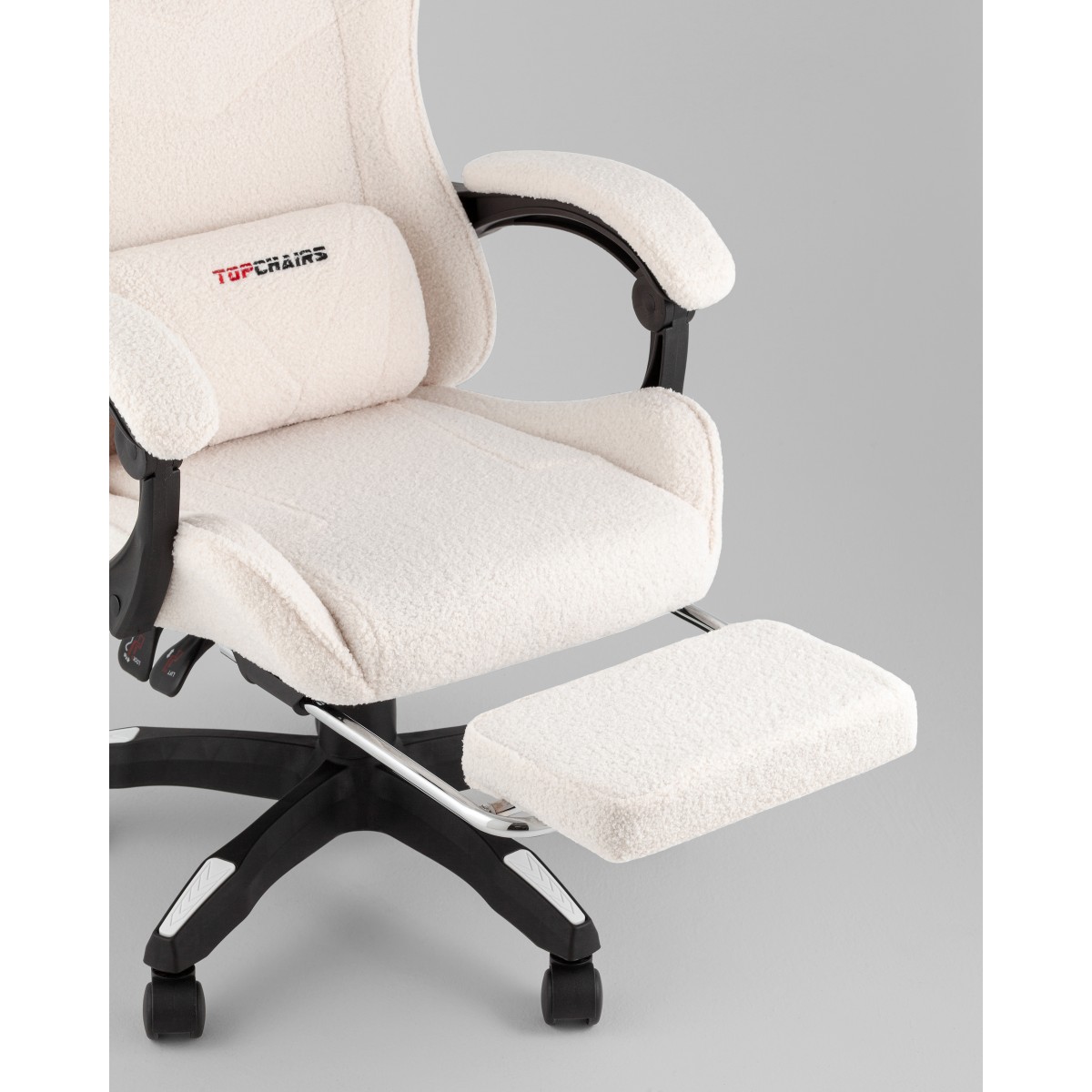 Кресло спортивное TopChairs MG-7019 букле белый