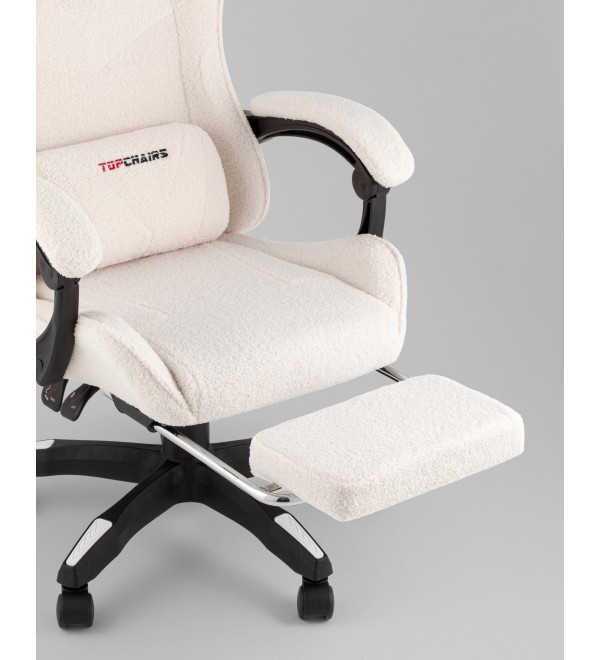 Кресло спортивное TopChairs MG-7019 букле белый