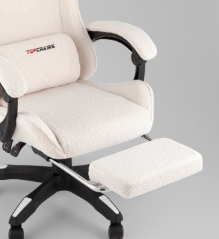 Кресло спортивное TopChairs MG-7019 букле белый