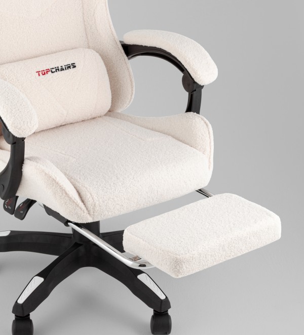 Кресло спортивное TopChairs MG-7019 букле белый
