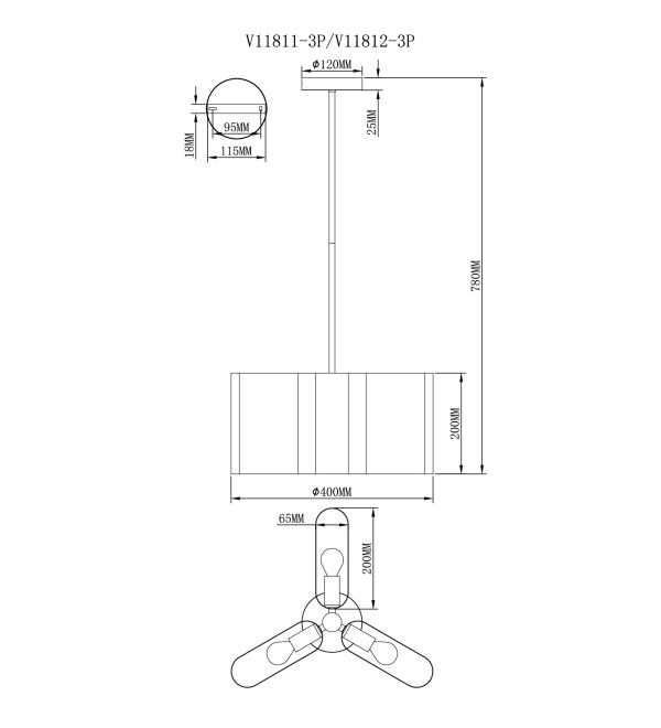 Светильник подвесной Moderli V11812-3P Metalicana