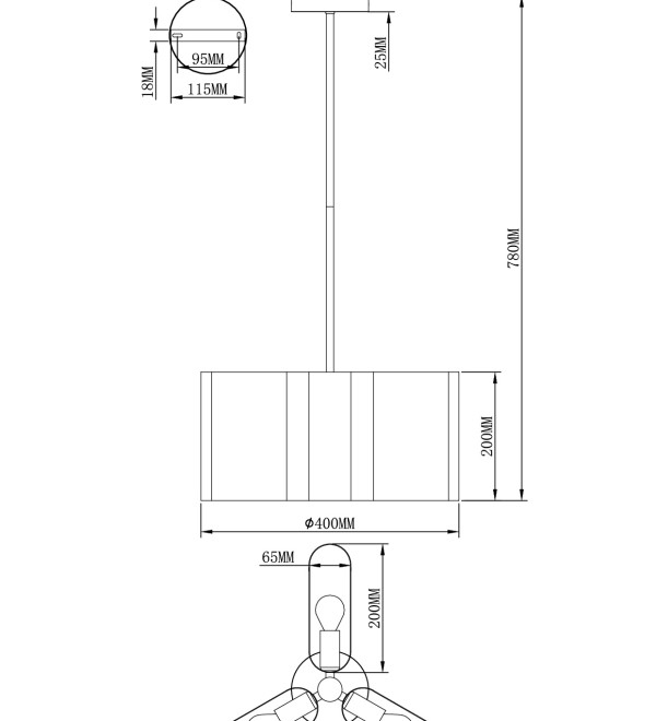 Светильник подвесной Moderli V11812-3P Metalicana