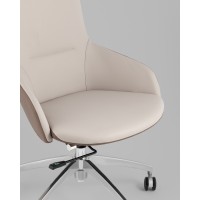 Кресло офисное TopChairs Soulo светло-серый, коричневый
