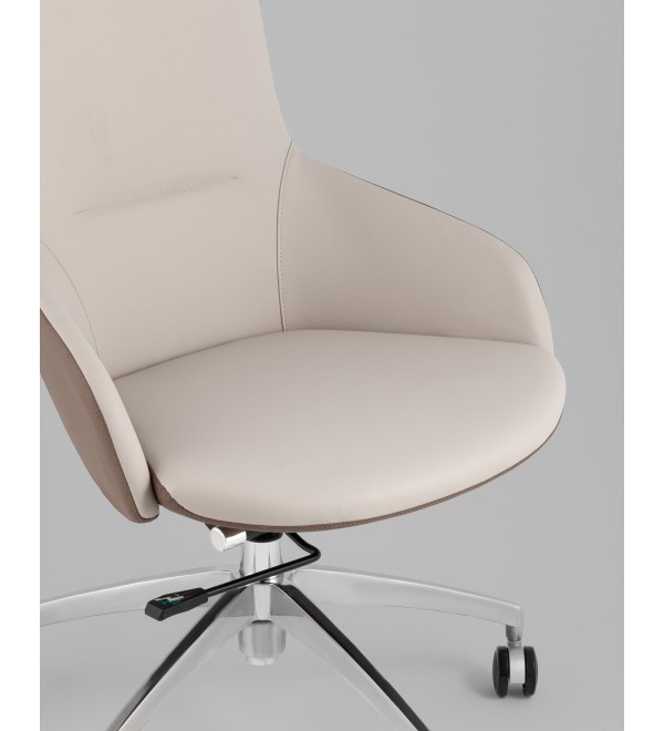 Кресло офисное TopChairs Soulo светло-серый, коричневый
