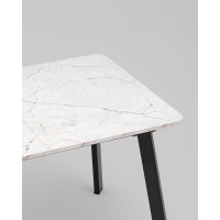 Стол Batu new 120-160/80/76 столешница ЛМДФ азул оникс подстолье металл черный