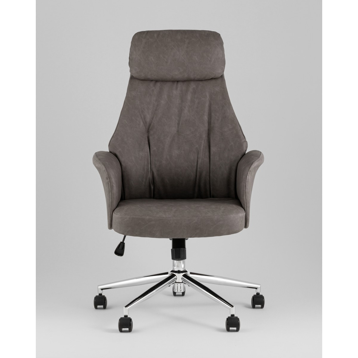 Кресло офисное TopChairs Neoma серый экокожа