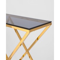 Консоль ИНСИГНИЯ 115*30 золото стекло smoke