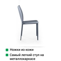 Стул Рольф, кожа антрацит