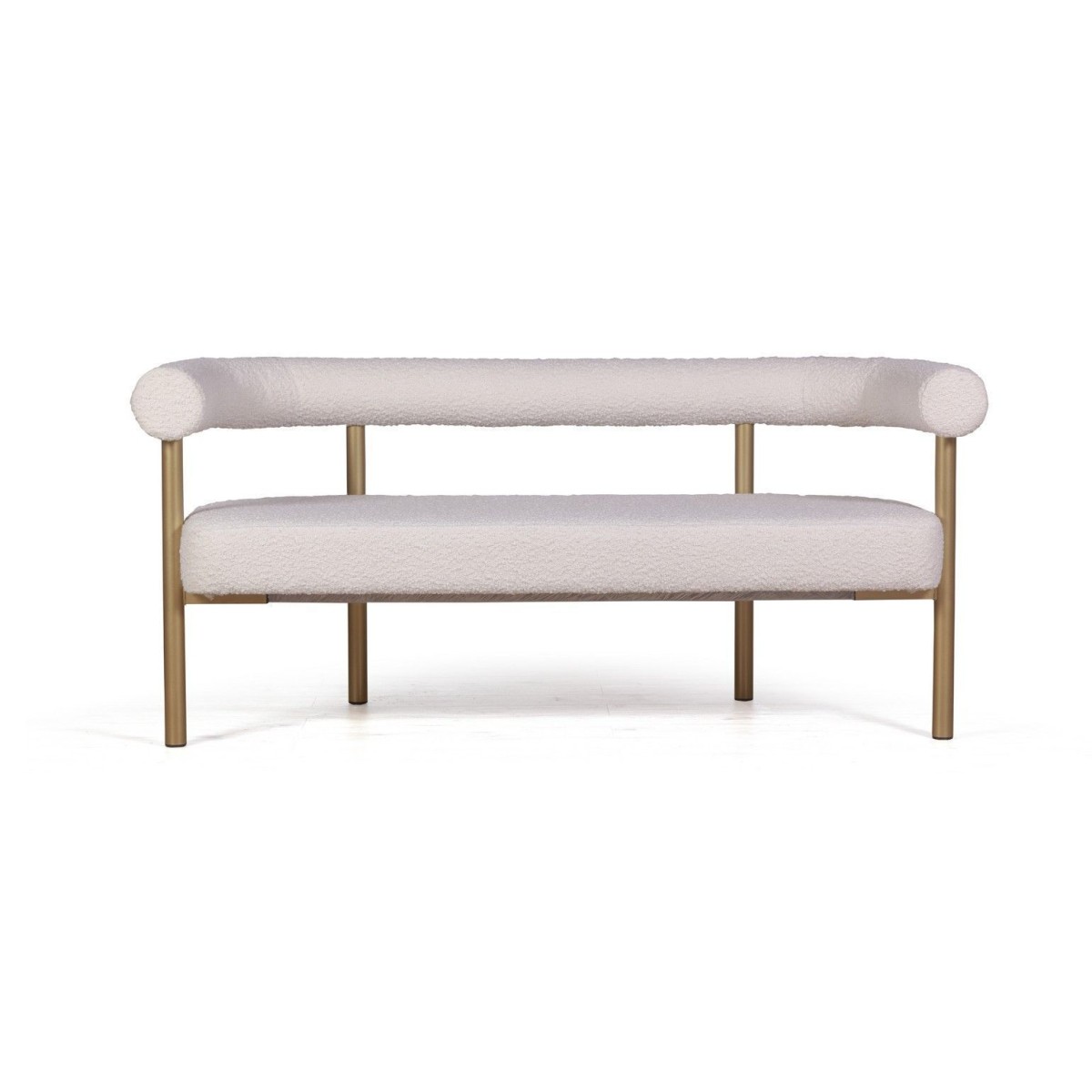 Диван Бигги, букле Turin ivory / опоры золото