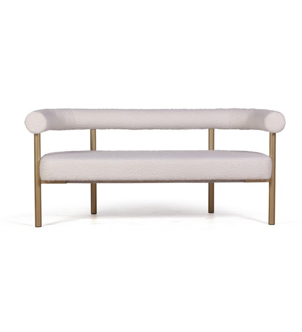Диван Бигги, букле Turin ivory / опоры золото