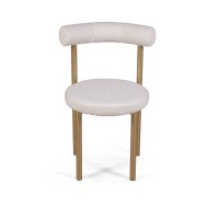 Стул Бигги, букле Turin ivory / опоры золото