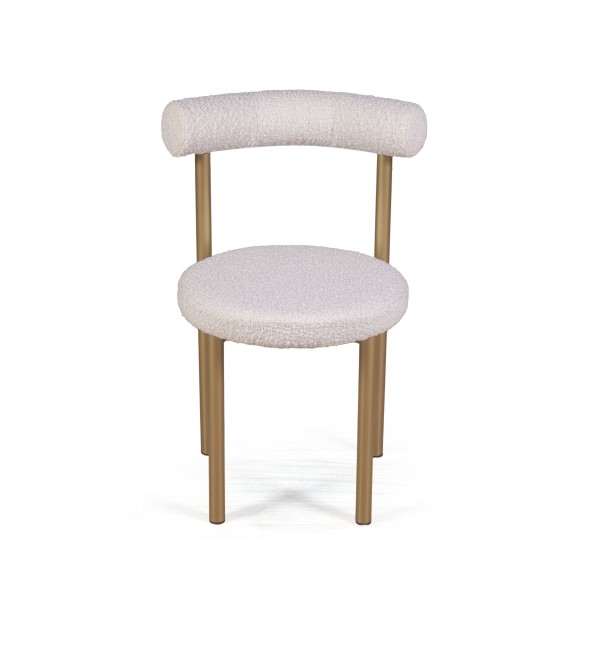 Стул Бигги, букле Turin ivory / опоры золото