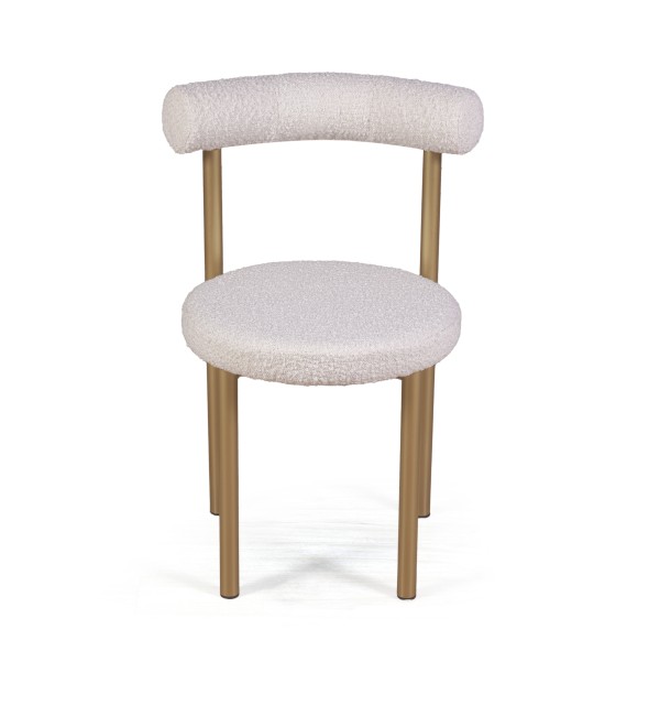 Стул Бигги, букле Turin ivory / опоры золото
