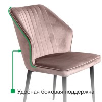 Стул Берг, бархат  синий 29 / белый конус