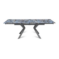 Стол раскладной Бридж (140+40+40), керамика глянцевая Lemurian Blue