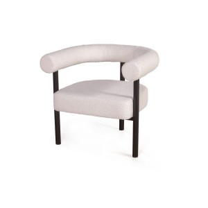 Кресло Бигги, букле Turin ivory / опоры черные