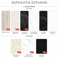 Стол круглый Айкон 100, керамика глянцевая, черная