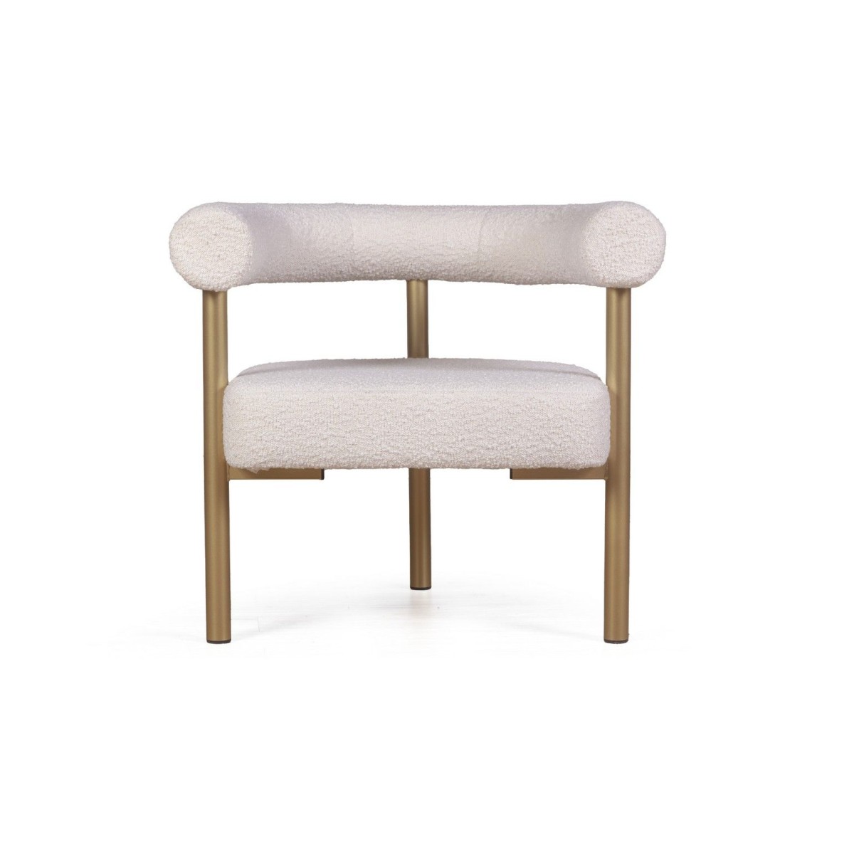 Кресло Бигги, букле Turin ivory / опоры золото
