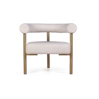 Кресло Бигги, букле Turin ivory / опоры золото