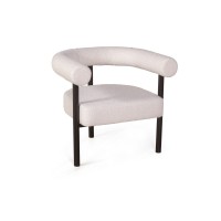 Кресло Бигги, букле Turin ivory / опоры черные