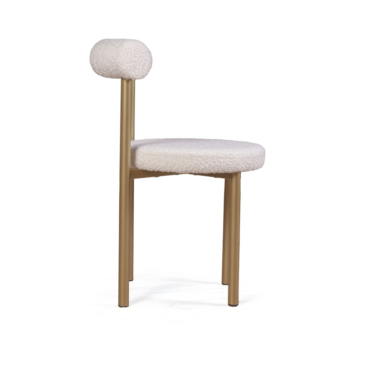 Стул Бигги, букле Turin ivory / опоры золото