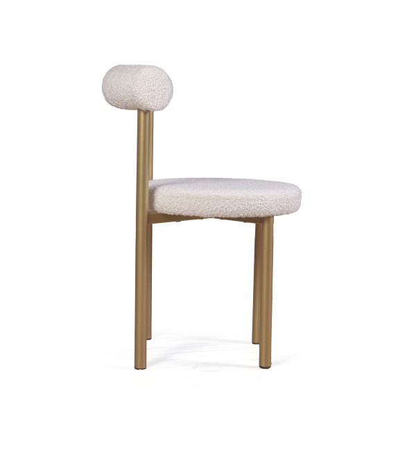 Стул Бигги, букле Turin ivory / опоры золото